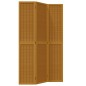 vidaXL Biombo separador de 3 paneles madera maciza paulownia marrón