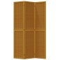 vidaXL Biombo separador de 3 paneles madera maciza paulownia marrón