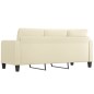 vidaXL Sofá de 3 plazas de cuero sintético color crema 180 cm vidaXL Sofá de 3 plazas de cuero sintético color crema 180 cm