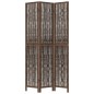 vidaXL Biombo separador de 3 paneles madera paulownia marrón oscuro vidaXL Biombo separador de 3 paneles madera paulownia marrón oscuro