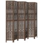 vidaXL Biombo separador de 6 paneles madera paulownia marrón oscuro vidaXL Biombo separador de 6 paneles madera paulownia marrón oscuro