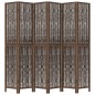 vidaXL Biombo separador de 6 paneles madera paulownia marrón oscuro vidaXL Biombo separador de 6 paneles madera paulownia marrón oscuro