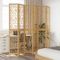 vidaXL Biombo separador de 6 paneles madera maciza paulownia marrón vidaXL Biombo separador de 6 paneles madera maciza paulownia marrón