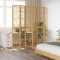 vidaXL Biombo separador de 6 paneles madera maciza paulownia marrón vidaXL Biombo separador de 6 paneles madera maciza paulownia marrón