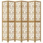 vidaXL Biombo separador de 6 paneles madera maciza paulownia marrón vidaXL Biombo separador de 6 paneles madera maciza paulownia marrón
