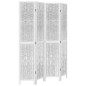 vidaXL Biombo separador de 4 paneles madera maciza Paulownia blanco vidaXL Biombo separador de 4 paneles madera maciza Paulownia blanco