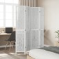 vidaXL Biombo separador de 4 paneles madera maciza Paulownia blanco vidaXL Biombo separador de 4 paneles madera maciza Paulownia blanco