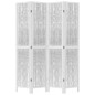 vidaXL Biombo separador de 4 paneles madera maciza Paulownia blanco vidaXL Biombo separador de 4 paneles madera maciza Paulownia blanco