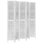 vidaXL Biombo separador de 5 paneles madera maciza Paulownia blanco vidaXL Biombo separador de 5 paneles madera maciza Paulownia blanco