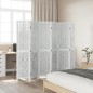 vidaXL Biombo separador de 6 paneles madera maciza Paulownia blanco vidaXL Biombo separador de 6 paneles madera maciza Paulownia blanco