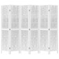 vidaXL Biombo separador de 6 paneles madera maciza Paulownia blanco vidaXL Biombo separador de 6 paneles madera maciza Paulownia blanco