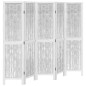 vidaXL Biombo separador de 5 paneles madera maciza Paulownia blanco vidaXL Biombo separador de 5 paneles madera maciza Paulownia blanco