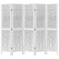 vidaXL Biombo separador de 5 paneles madera maciza Paulownia blanco vidaXL Biombo separador de 5 paneles madera maciza Paulownia blanco