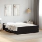 vidaXL Cama con cajones madera de ingeniería negro 120x190 cm
