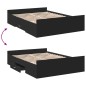 vidaXL Cama con cajones madera de ingeniería negro 120x190 cm