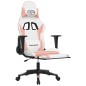 vidaXL Silla gaming masaje y reposapiés cuero sintético blanco y rosa vidaXL Silla gaming masaje y reposapiés cuero sintético blanco y rosa