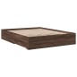 vidaXL Cama con cajones madera de ingeniería marrón roble 150x200 cm
