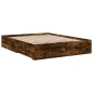 vidaXL Cama con cajones madera de ingeniería roble ahumado 150x200 cm vidaXL Cama con cajones madera de ingeniería roble ahumado 150x200 cm