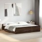 vidaXL Cama con cajones madera ingeniería marrón roble 200x200 cm vidaXL Cama con cajones madera ingeniería marrón roble 200x200 cm