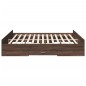 vidaXL Cama con cajones madera ingeniería marrón roble 200x200 cm vidaXL Cama con cajones madera ingeniería marrón roble 200x200 cm