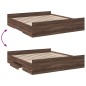 vidaXL Cama con cajones madera ingeniería marrón roble 200x200 cm vidaXL Cama con cajones madera ingeniería marrón roble 200x200 cm