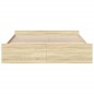 vidaXL Cama con cajones madera ingeniería roble Sonoma 200x200 cm vidaXL Cama con cajones madera ingeniería roble Sonoma 200x200 cm
