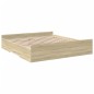 vidaXL Cama con cajones madera ingeniería roble Sonoma 200x200 cm vidaXL Cama con cajones madera ingeniería roble Sonoma 200x200 cm