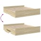 vidaXL Cama con cajones madera ingeniería roble Sonoma 200x200 cm vidaXL Cama con cajones madera ingeniería roble Sonoma 200x200 cm