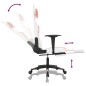 vidaXL Silla gaming masaje y reposapiés cuero sintético blanco y rosa vidaXL Silla gaming masaje y reposapiés cuero sintético blanco y rosa