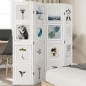 vidaXL Biombo separador de 4 paneles madera maciza Paulownia blanco vidaXL Biombo separador de 4 paneles madera maciza Paulownia blanco