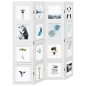vidaXL Biombo separador de 4 paneles madera maciza Paulownia blanco vidaXL Biombo separador de 4 paneles madera maciza Paulownia blanco
