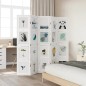 vidaXL Biombo separador de 5 paneles madera maciza Paulownia blanco