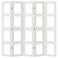 vidaXL Biombo separador de 5 paneles madera maciza Paulownia blanco