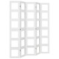 vidaXL Biombo separador de 5 paneles madera maciza Paulownia blanco