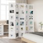vidaXL Biombo separador de 5 paneles madera maciza Paulownia blanco