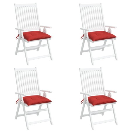 vidaXL Cojines de palets de jardín 4 uds tela Oxford rojo 50x50x7 cm