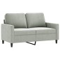 vidaXL Sofá de 2 plazas de terciopelo gris claro 120 cm vidaXL Sofá de 2 plazas de terciopelo gris claro 120 cm