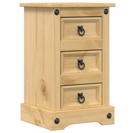 vidaXL Mesita de noche Corona madera maciza de pino 35x32,5x58 cm