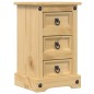 vidaXL Mesita de noche Corona madera maciza de pino 35x32,5x58 cm