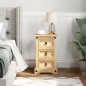 vidaXL Mesita de noche Corona madera maciza de pino 35x32,5x58 cm