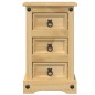 vidaXL Mesita de noche Corona madera maciza de pino 35x32,5x58 cm