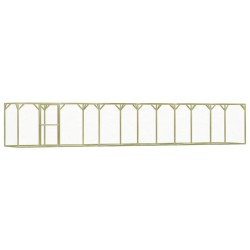 vidaXL Jaula gallinero madera impregnada pino y acero 9x1,5x1,5 m