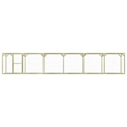 vidaXL Jaula gallinero madera impregnada pino y acero 9x1,5x1,5 m