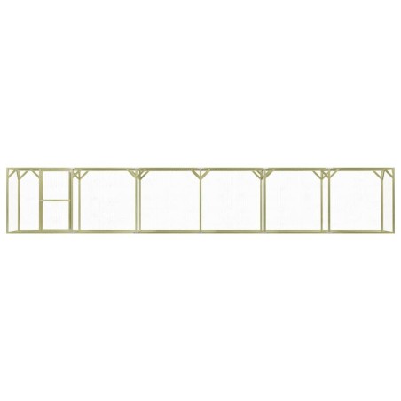 vidaXL Jaula gallinero madera impregnada pino y acero 9x1,5x1,5 m