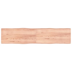 vidaXL Tablero mesa madera tratada borde natural marrón 220x50x(2-6)cm