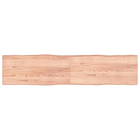 vidaXL Tablero mesa madera tratada borde natural marrón 220x50x(2-6)cm