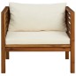 vidaXL Silla de jardín y cojines blanco crema madera maciza de acacia vidaXL Silla de jardín y cojines blanco crema madera maciza de acacia