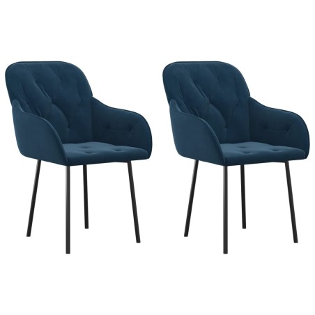 vidaXL Sillas de comedor 2 unidades terciopelo azul