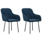 vidaXL Sillas de comedor 2 unidades terciopelo azul