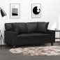 vidaXL Cojines decorativos 2 uds cuero sintético negro 40x40 cm